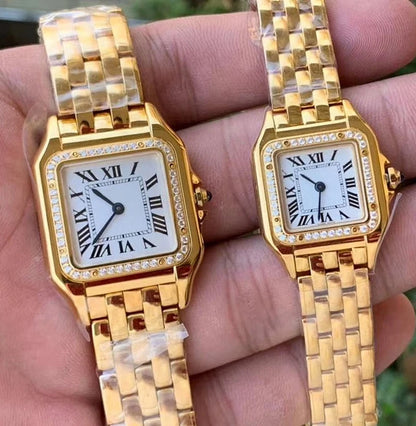 Brand Wrist Watches Women Girl Ladies 22mm 27mm Square Dial Good Quality Steel Band Quartz Luxury Japanese Movement Clock CT13