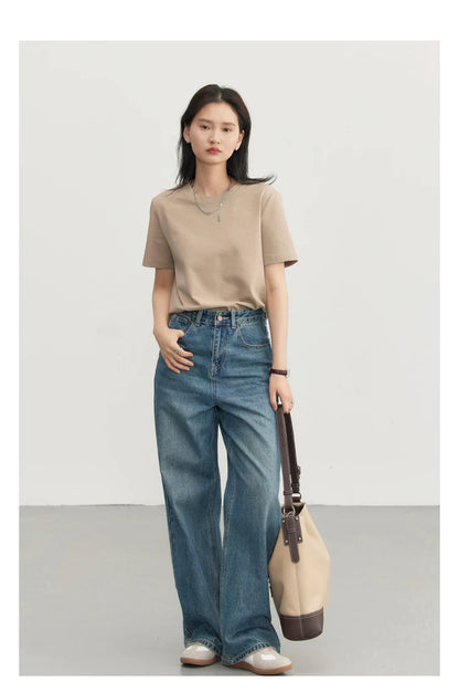CHIC VEN Women's Tees Basic O Neck Short Sleeve Pullover T-shirt for Woman Solid Female Top Casual Ladies Tshirt Summer 2024