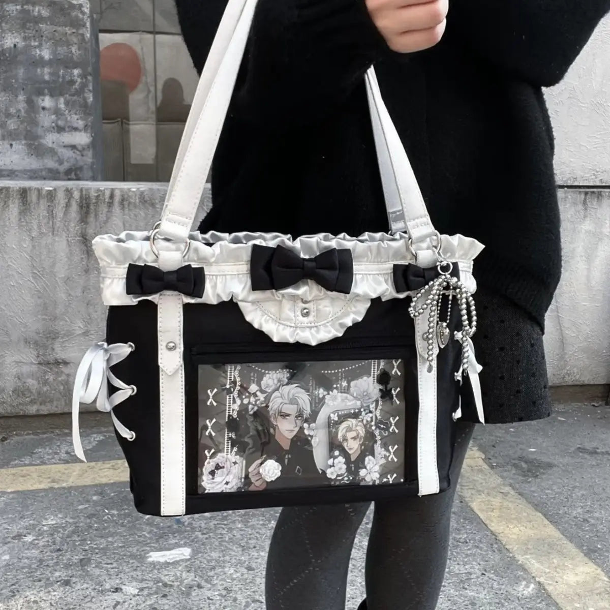 New Fashion Design for Girls Y2K Ulzzang Ita Bag Sweet Preppy Style Shoulder Bag for Women Large Capacity Ribbon Bow Tote Bag