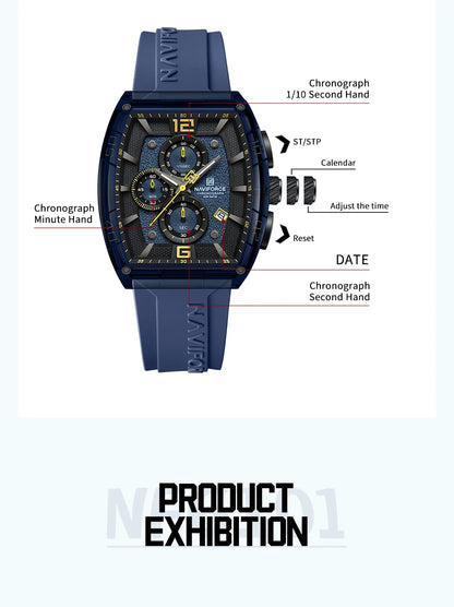 Top Brand NAVIFORCE Fashion Watches for Men Quartz Silicone Strap 50M Waterproof Date Original Man's WristWatch Reloj Hombr 2025