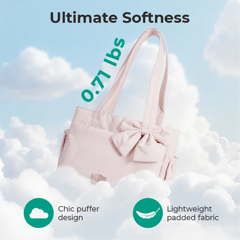 BAGSMART Versatile Travel Tote Bag Women Commuting Bag Multiple Pockets Messenger Handbag College School Shoulder Bag