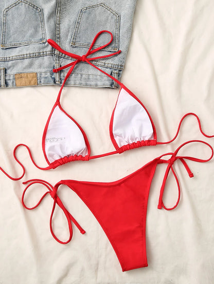 Sexy Micro Bikini 2023 Woman Swimsuit Criss Cross Swimwear Women String Thong Bikinis Set Female Bathing Suit Beach Wear biquini