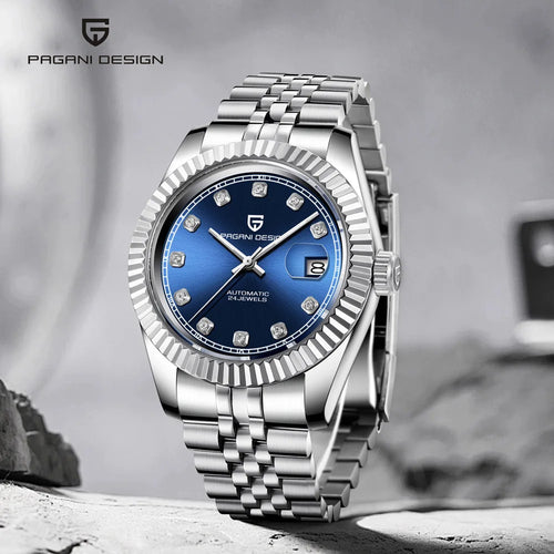 PAGANI DESIGN Watches Luxury Diamond Dial Mechanical Watch For Men Top NH35 Movt Sapphire Glass Stainless Steel Waterproof Watch