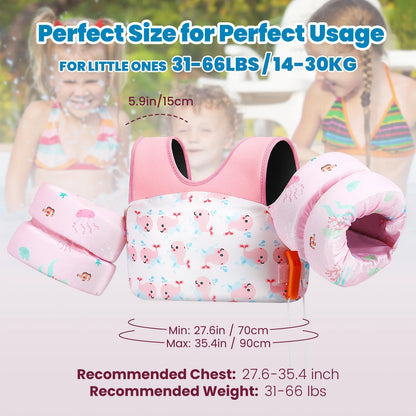 Kids Life Vest Children's Swimming Arm Float Whistle Child Lifejacket Swimsuit Foam Safety Swimming Pool Accessories for kayak