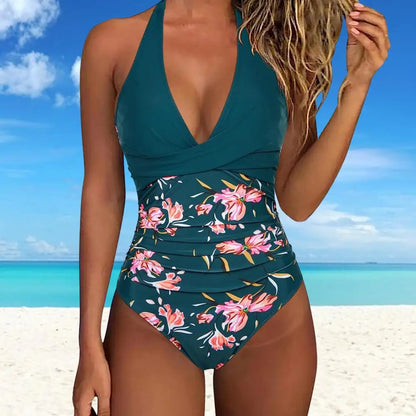 Women Monokini Swimsuit Lightweight Monokini Stylish Women's Halter One-piece Swimsuit with Tummy Control High for Beachwear