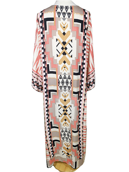 2025 Beach Kimono Cover-up Loose Swimsuit Cover Up Front Open Belt Kaftan Robe Plage Beach Pareos Dress Tunic Beach Wear