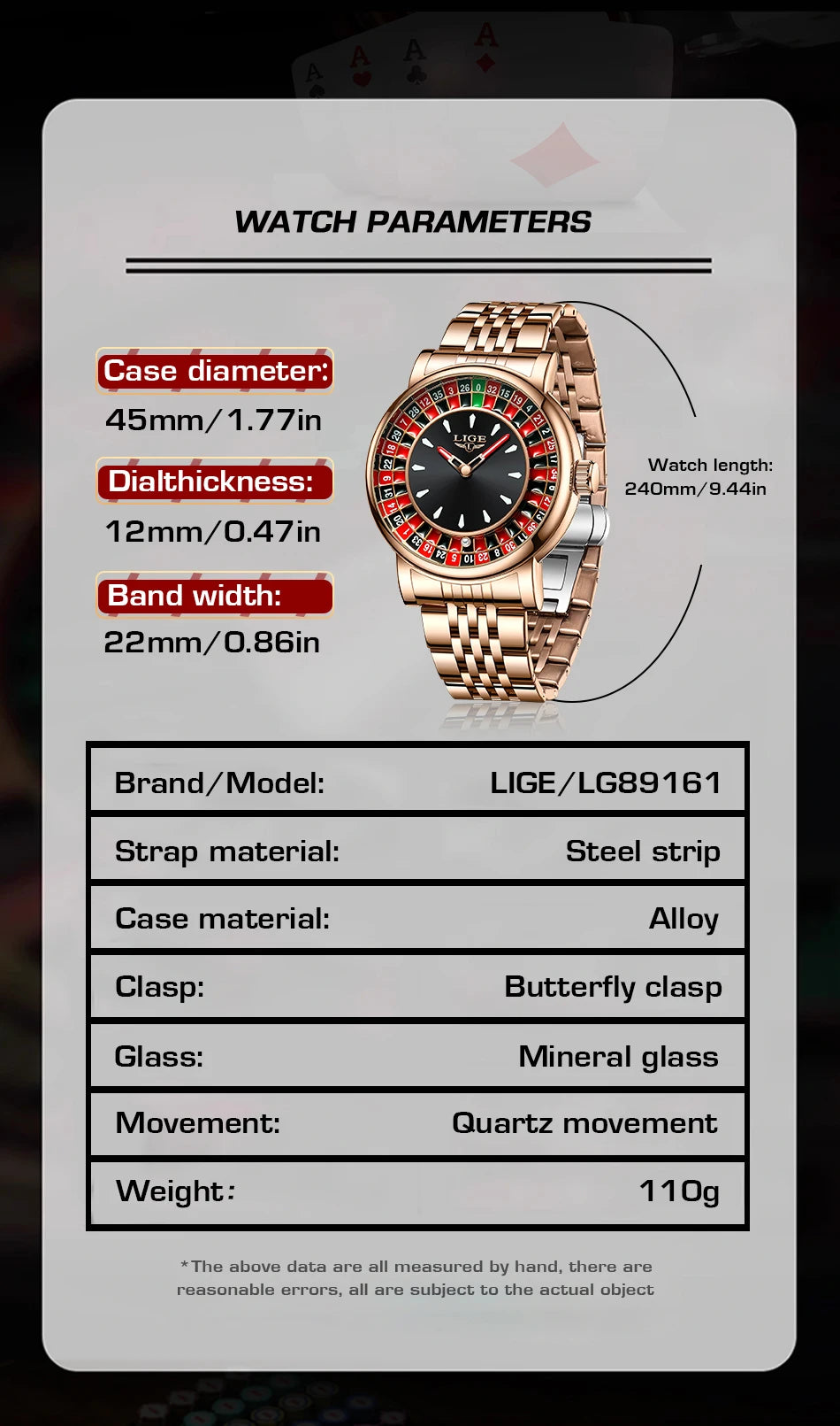 LIGE Quartz Man Watch Fashion Luxury Creative Roulette Game Dial Design Leather Casual Life Waterproof Watches for Men Gifts+Box