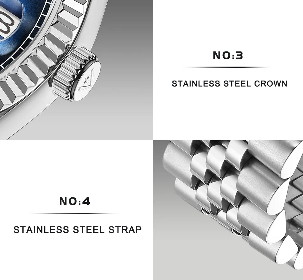 2024 New CADISEN Top Brand 38mm Men's Automatic Mechanical Watches luxury Sapphire Stainless Steel Men watch reloj hombre 5 bar