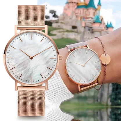 Minimalist Women Watch Luxury Metal Mesh Band Quartz Watches for Woman Fashion Ultra-thin Ladies Wristwatches Clock reloj mujer