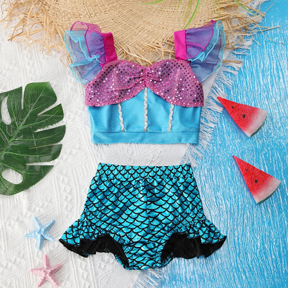 Princess Swimsuit Mermaid Mirabel Isabella Swimsuit Set Girl Summer Beachwear Pool Party Kids Anna Elsa Rapunzel Swimwear Suit