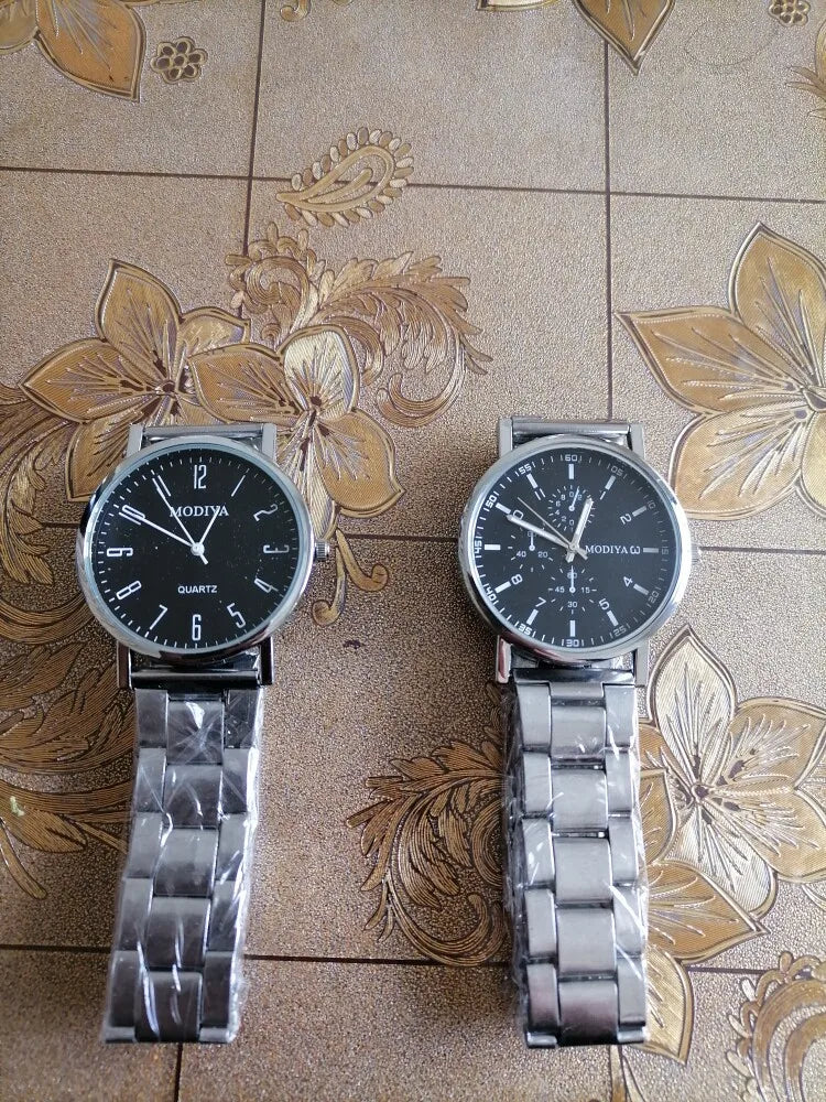 Fashion Men's Watch Casual Silver Alloy Band Male Business Quartz Watches Clock Wristwatches