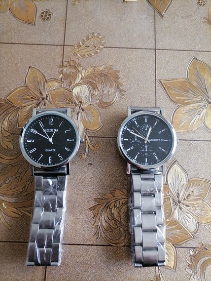 Fashion Men's Watch Casual Silver Alloy Band Male Business Quartz Watches Clock Wristwatches
