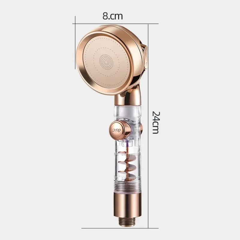3 Modes High Pressure Shower Head Gold Water Saving Showerhead with Stop Button Eco Filter Shower Head Bathroom Accessories