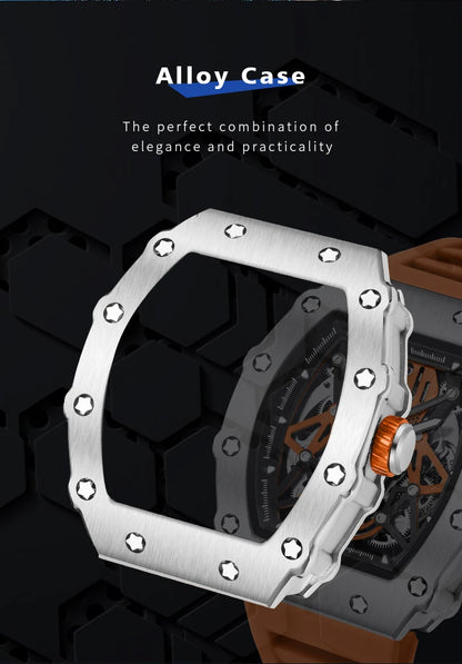 RUIMAS Tonneau Dial Automatic Movement Watches for Men Fashion Sport Mechanical Wristwatch Waterproof Clock Reloj Hombre 341