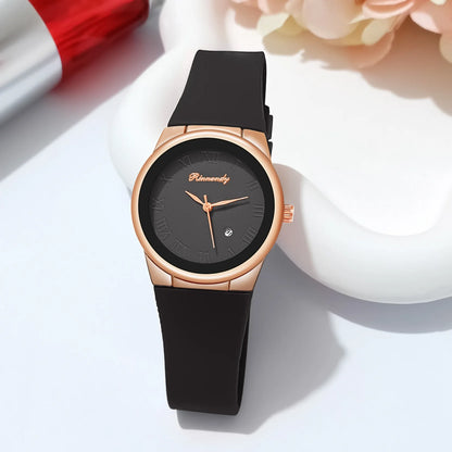 Simple Fashion Quartz Watch Silicone Strap Student Watches Minimalist Casual Women's Calendar Quartz Wristwatch Reloj Mujer