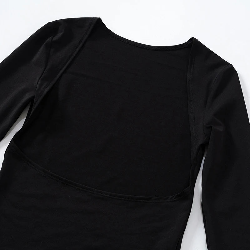 Backless Short Sleeve Blue Y2K Crop Top Women Casual O Neck  Summer T Shirts Sexy Vintage Cut Out