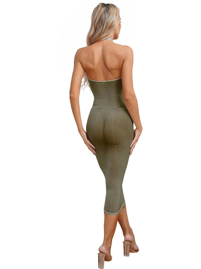Womens See Though Bodycon Dress Sexy Lingerie Nightwear Long Sleeve Stretchy Glossy Dresses Tempting Party Pole Dancing Clubwear