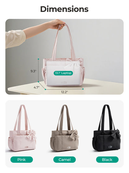 BAGSMART Versatile Travel Tote Bag Women Commuting Bag Multiple Pockets Messenger Handbag College School Shoulder Bag