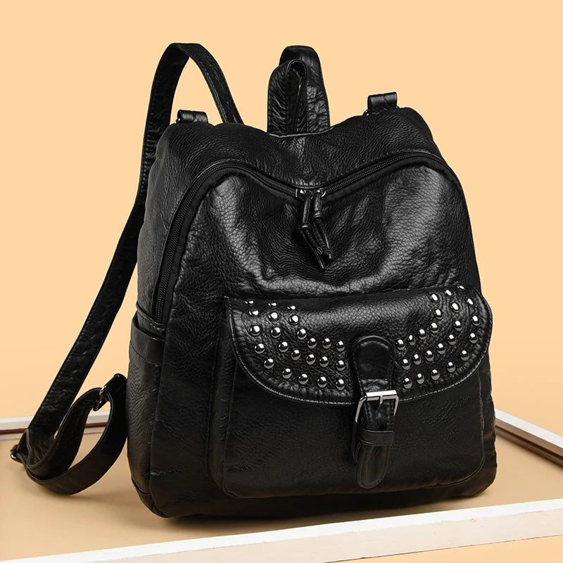 Women High quality leather Backpacks Vintage Female Shoulder Bag Sac a Dos Travel Ladies Bagpack Mochilas School Bags For Girls