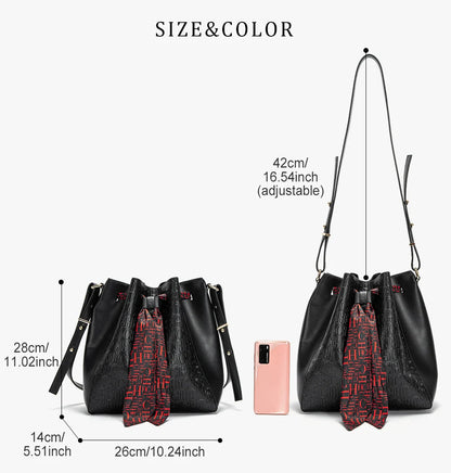 Women's Bag New Fashion Large Capacity Shopping Travel Commuting Female Bag Fashion Classic Luxury Brand Ladies PU Bucket Bags