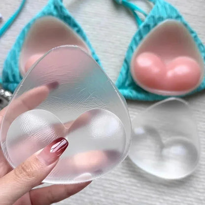 2pcs New Chest Sticky Bra for Bikini Thicken Sponge Bra Pads Breast Push Up Silicone Removeable Inserts Swimsuit Invisible Bra