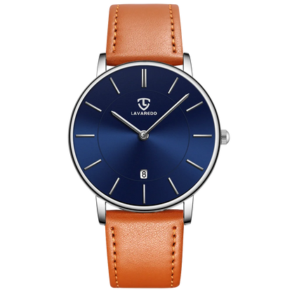 Mens Watches, Minimalist Fashion Simple Wrist Watch for Men Analog Date with Leather Strap