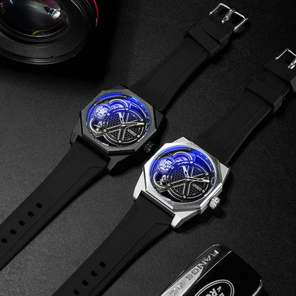 Pentagram Rotation Designer Luxury Luminous Automatic Movement Mechanical Clock High Quality Waterproof Silicone Men's Watches