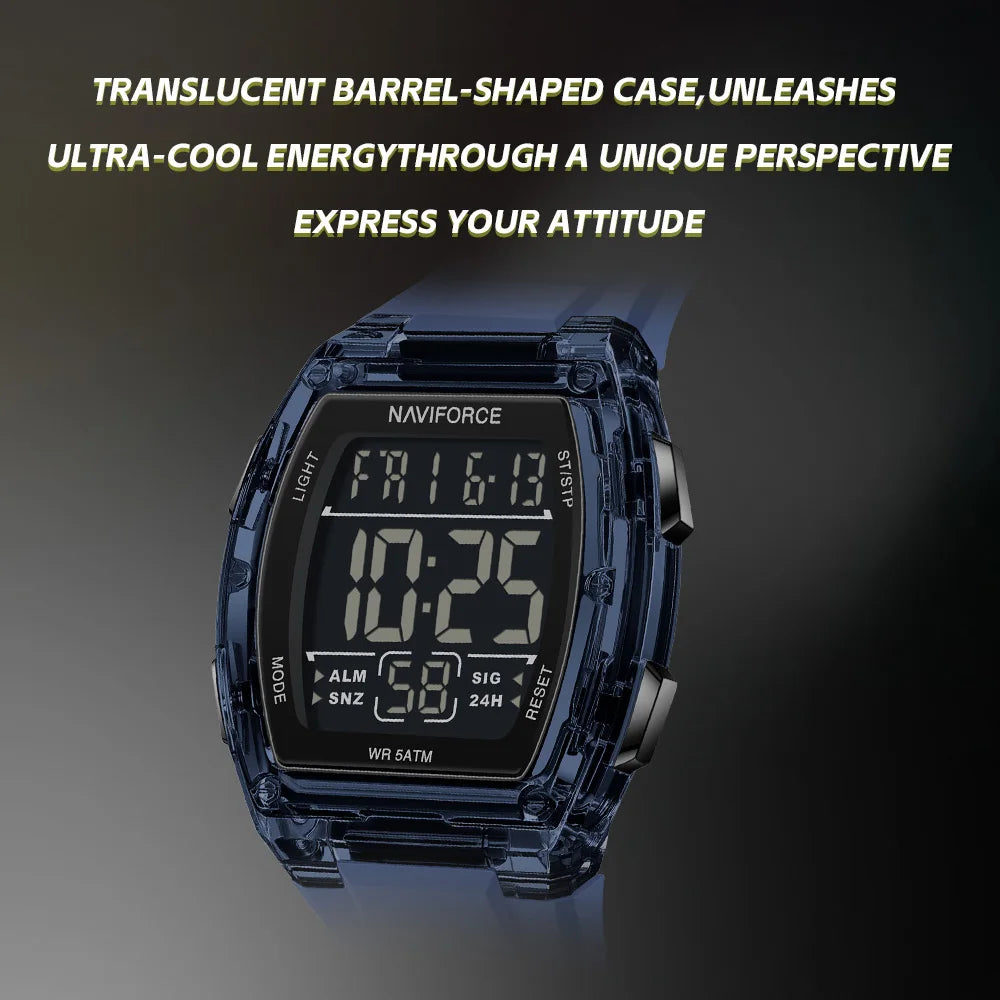 NAVIFORCE Top Brand Luxury Mens Watches Alarm Stopwatch LED Digital Backlight Display Waterproof Sport Watch Men Montre Homme