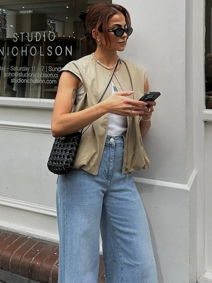 Solid Lapel Lace Up Jacket Elegant Chic Full Sleeve Button Loose Long Coat For Women Office Lady Daily Commute Overcoat 2026 New