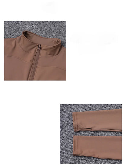 Women Sport Jacket Long Sleeve Shirt Workout Coat Gym Training Clothing Yoga Sportswear