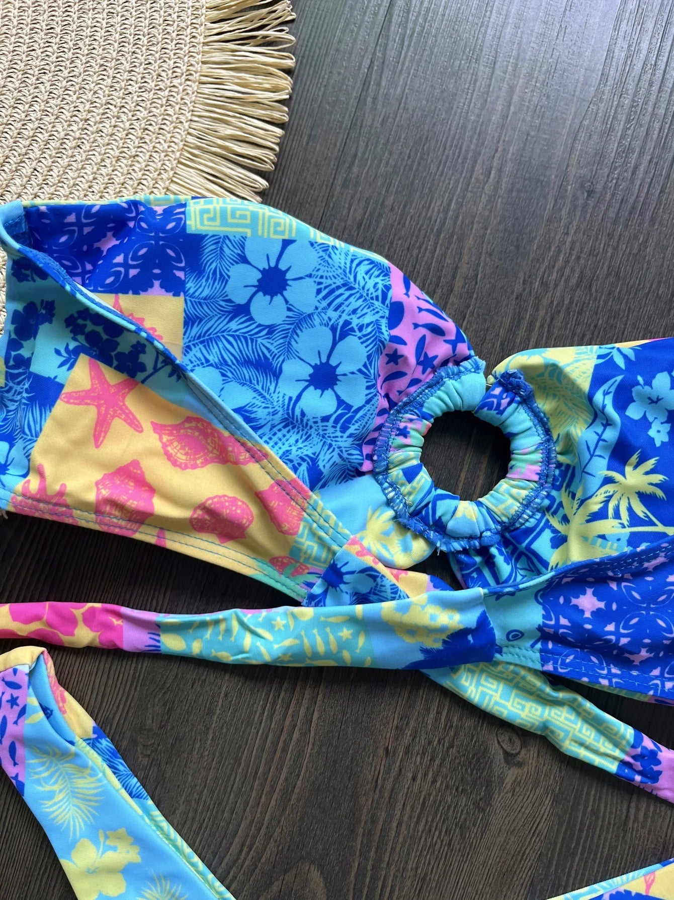 Sexy Colorful Floral Printed Bandeau Bikini Female Swimsuit Women Swimwear Two-pieces Bikini set Bather Bathing Suit Swim Lady