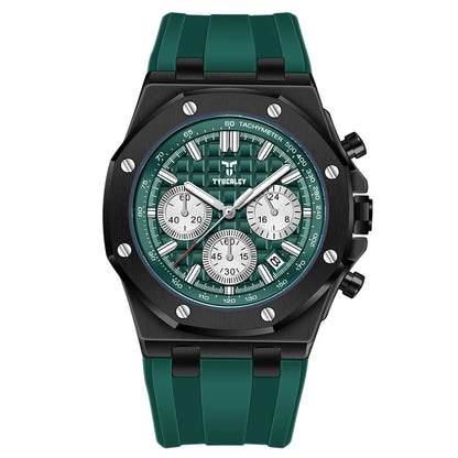 2025 New TYBERLEY Men's Watches Top Brand Luxury Quartz Watch Men Chronograph Wristwatches Sports Waterproof Luminous Grid Clock