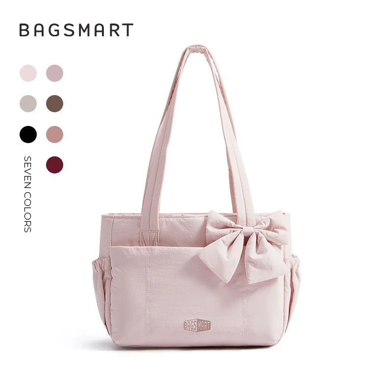 BAGSMART Versatile Travel Tote Bag Women Commuting Bag Multiple Pockets Messenger Handbag College School Shoulder Bag