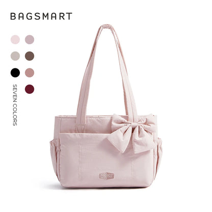 BAGSMART Versatile Travel Tote Bag Women Commuting Bag Multiple Pockets Messenger Handbag College School Shoulder Bag