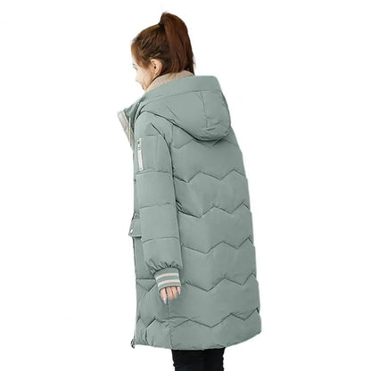 2025 New Women Long Down Cotton Jacket Korean Loose Cotton Coat Winter Thicken Warm Women Parkas Winter Female Hooded Coat