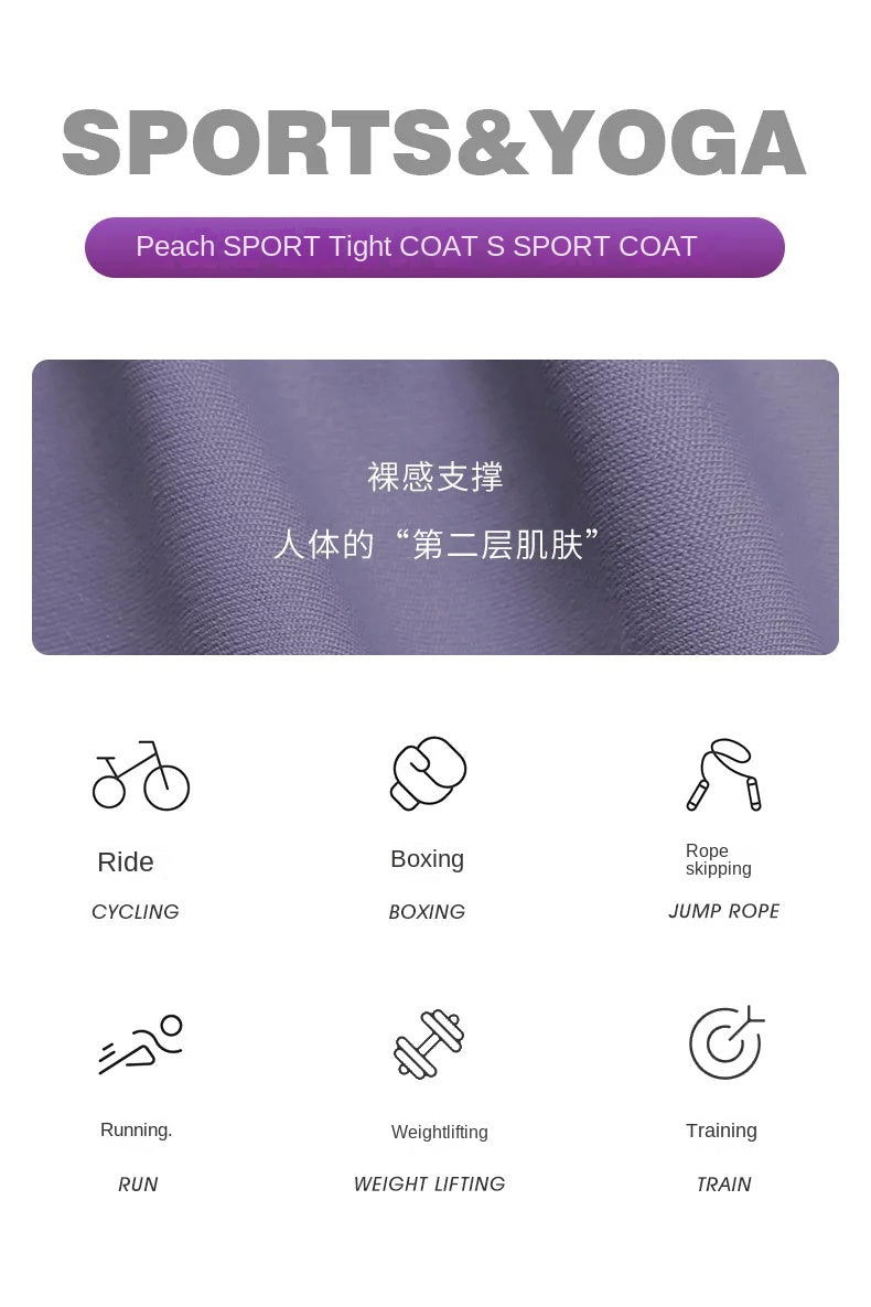 Jackets for Women Fit Coat Women Women Jacket Zippers Casual Wear Long Sleeve Tight Yoga Clothing Slimming Yoga Sports Jacket