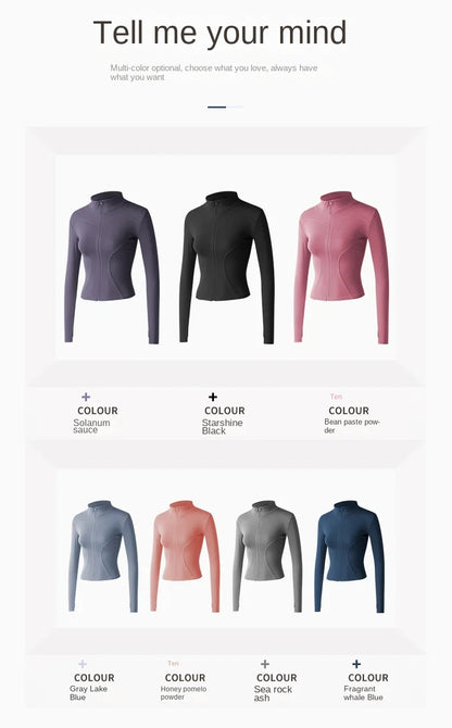 Jackets for Women Fit Coat Women Women Jacket Zippers Casual Wear Long Sleeve Tight Yoga Clothing Slimming Yoga Sports Jacket